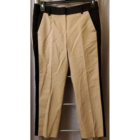 Ann Taylor Signature Woman Plus Stretch Casual Office Crop Pant 6 Black/Khaki NW - Picture 1 of 6